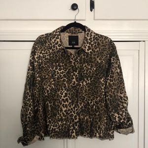 River Island Leopard Shirt Jacket, Size L 💕